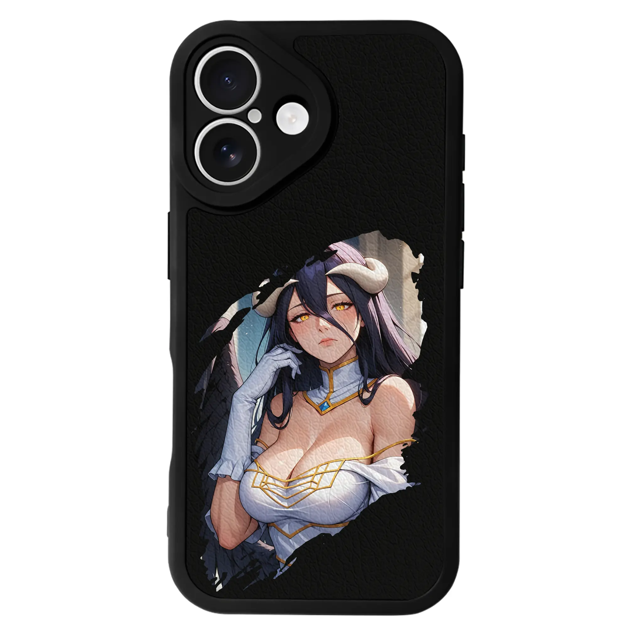 オーバーロード グッズ アルベド - IPhone 16シリーズ対応 ・ シリコンスマホケース ・ レザー調 ・ 高精度フィット ・ 耐衝撃 ・ ワイヤレス充電対応 ・ 精密カット